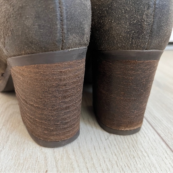 Suede Ankle Bootie in Sage Green - Picture 8 of 12